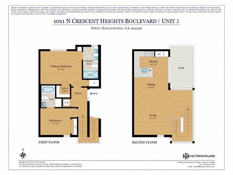 two floor plan of the crescent heights split level unit